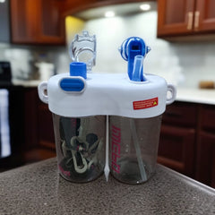 Dual-Slot Water Bottle-White