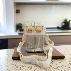 Double Drinking Water Bottle-White