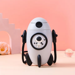 Space Rocket Shaped Water Bottle-White
