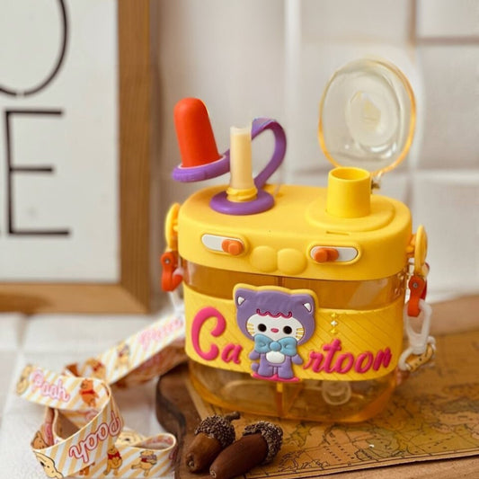 Cartoon Design Water Bottle-Yellow