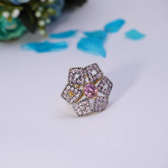 3Pc Earrings Pendant & Ring Hexagonal 915/23