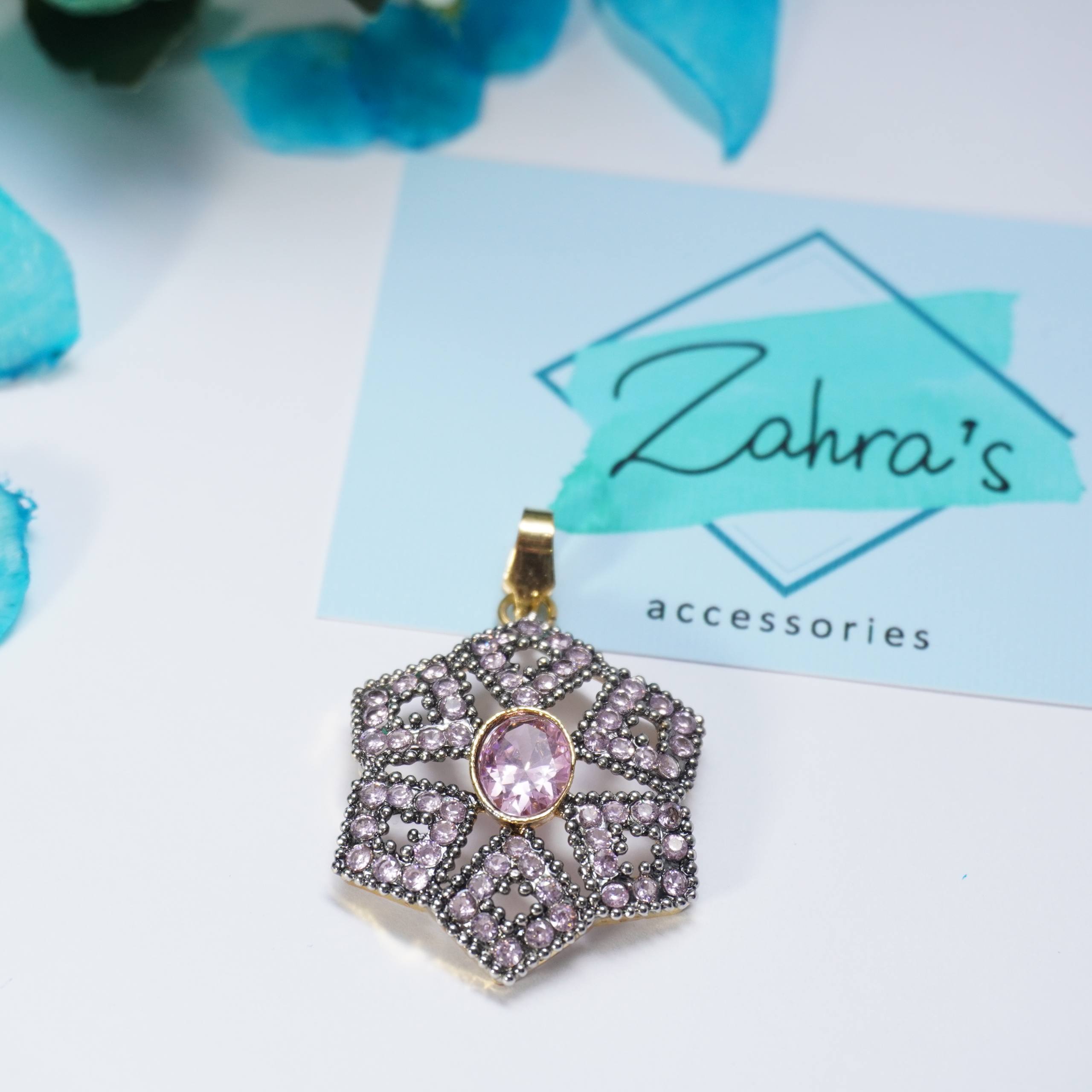 3Pc Ear Rings Pendant & Ring Hexagonal 91523