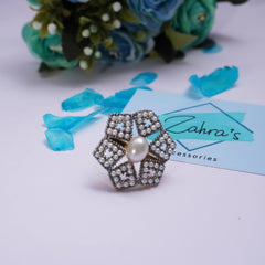 3Pc Earrings Pendant & Ring Hexagonal 915/23