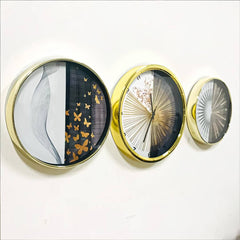 3-PcsHome Decor Wall Clock Set