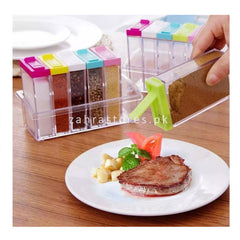 6pcs Transparent Spice Jar Seasoning Box