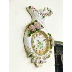 New Pot Shape Floral Wall Clock - 6708