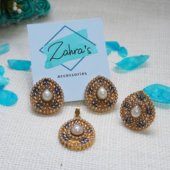 3Pc Earrings Pendant & Ring Tear Drop 715/24