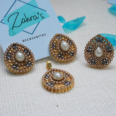 3Pc Ear Rings Pendant & Ring Tear Drop 715/24