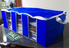 Storage Organizer Under Garments Dresses Organizer Fold able Bag Blue