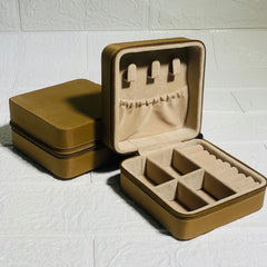Mini Portable Travel Jewelry Case(Golden Brown)