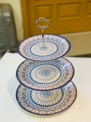 3 Tier Melamine Floral Serving Tray