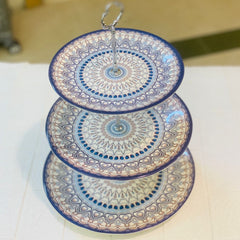 3 Tier Melamine Floral Serving Tray
