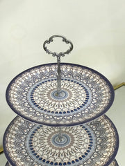 3 Tier Melamine Floral Serving Tray
