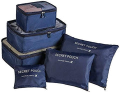 6 Pcs Waterproof Travel Storage Bag (Navy Blue)