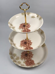 3 Tier Melamine Floral Serving Tray