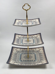 3 Tier Malamine Floral Serving Tray