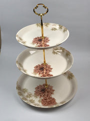 3 Tier Melamine Floral Serving Tray