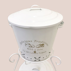 Potato Onion Kitchen Metal Storage Container (WHITE)