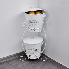 Potato Onion Kitchen Metal Storage Container (WHITE)