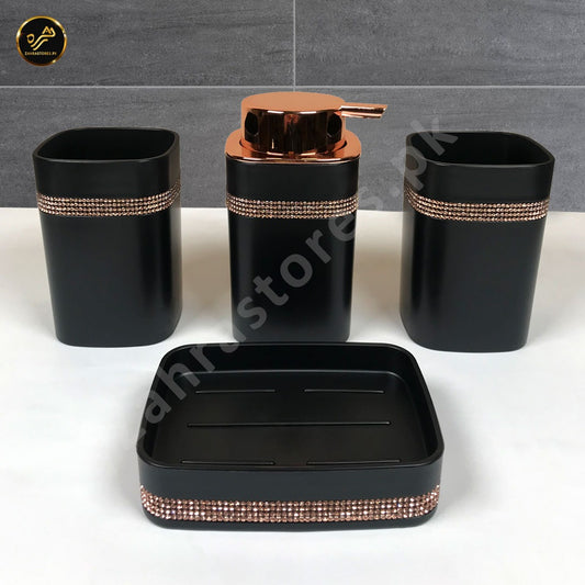 High Quality 4 Piece Bath Set (Black)