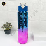 Pastel Motivational Water Bottle with Time Marker