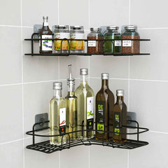 Kitchen Bathroom Corner Metal Rack Shelf