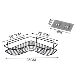 Kitchen Bathroom Corner Metal Rack Shelf