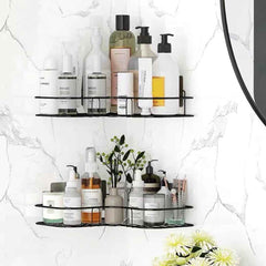 Kitchen Bathroom Corner Metal Rack Shelf