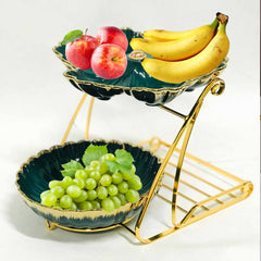 2 Layers Ceramic Fruit Bowl