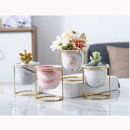 Nordic Creative Succulent Flower Pot Marble Pattern