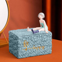 European Resin Creative Girl Tissue Boxes