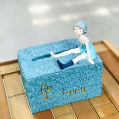 European Resin Creative Girl Tissue Boxes