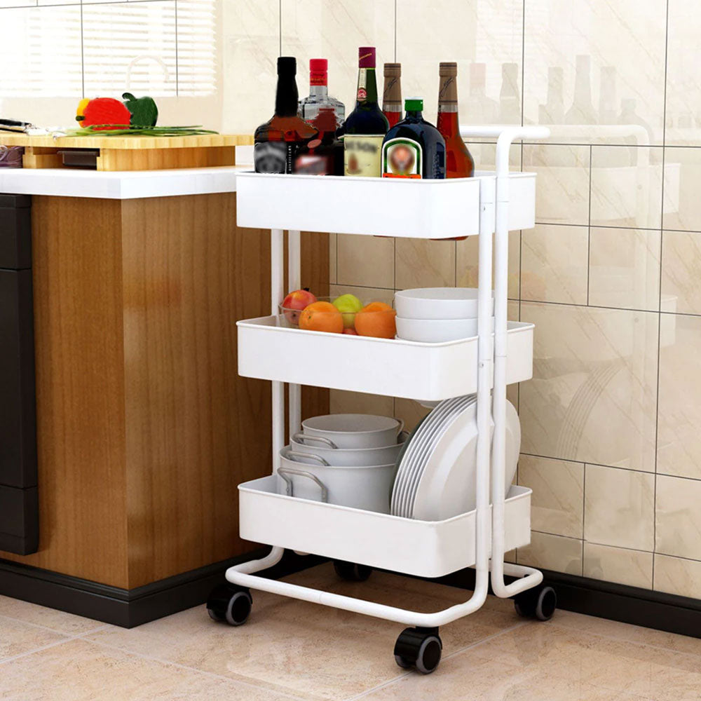 3-Tier Rolling Kitchen Storage Trolley