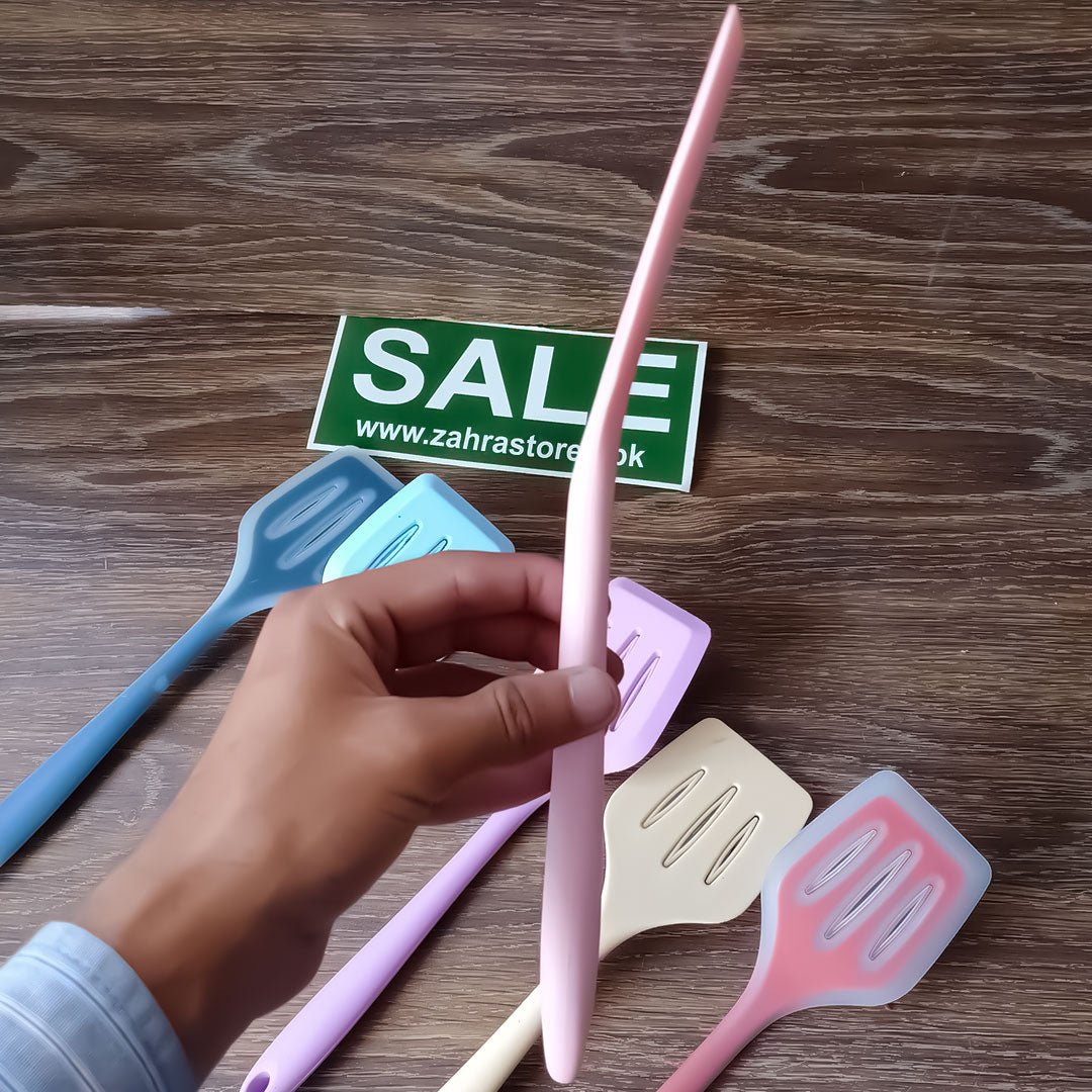 Slotted Flat Silicon Spatulas Multicolor
