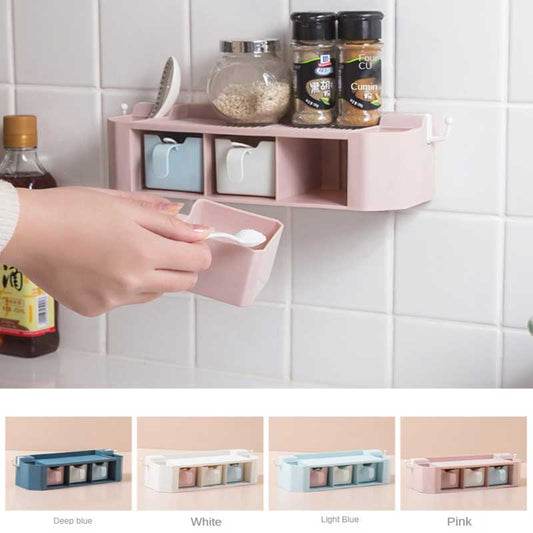 Wall Mounted Dustproof Spices Organizer
