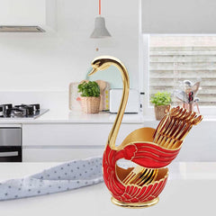 Luxury Swan Spoon Set Big Size Red