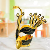 Luxury Swan Spoon Set Big Size Black
