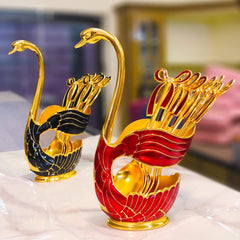 Luxury Swan Spoon Set Big Size Red