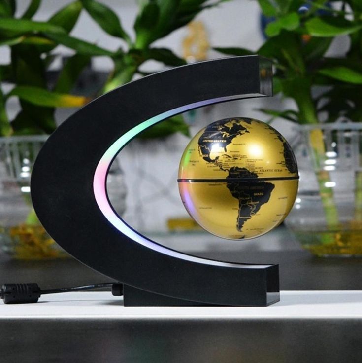 Golden Magnetic Levitation Globe