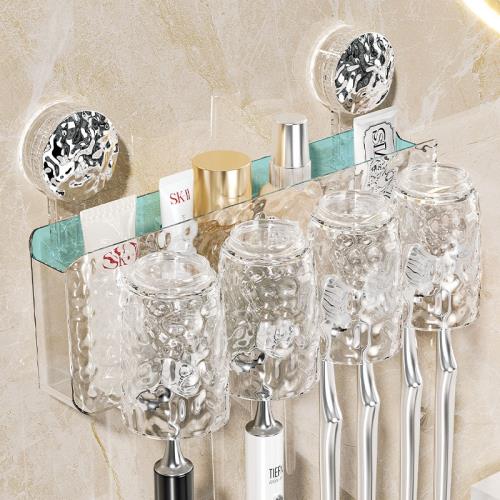 Acrylic Suction Toothbrush Cup Holder