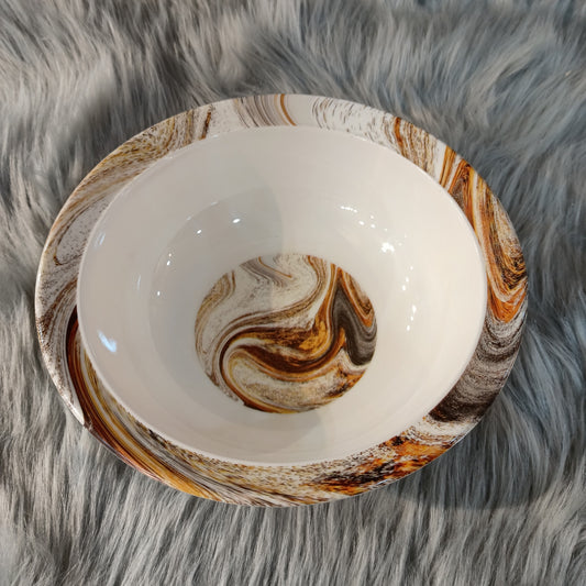 Melamine Bowl Brown Marble Texture