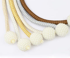 2 Pcs Curtain Holders Punch-Free Thick Rope