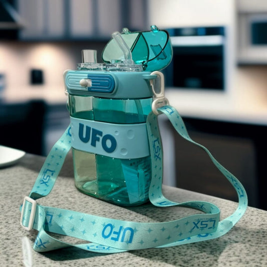 UFO Dual-Compartment Water Bottle-Sky Blue