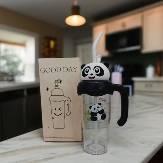 Panda Design Water Bottle-White