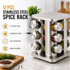 Stainless Steel 360° Rotating Spice Rack