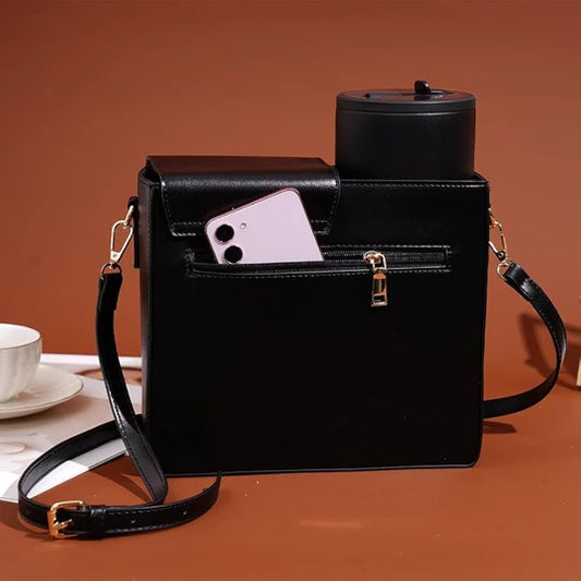 Crossbody Water Cup Storage Bag-Black