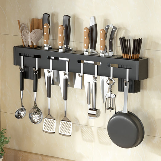 Punch Free Iron Kitchen Rack-Black