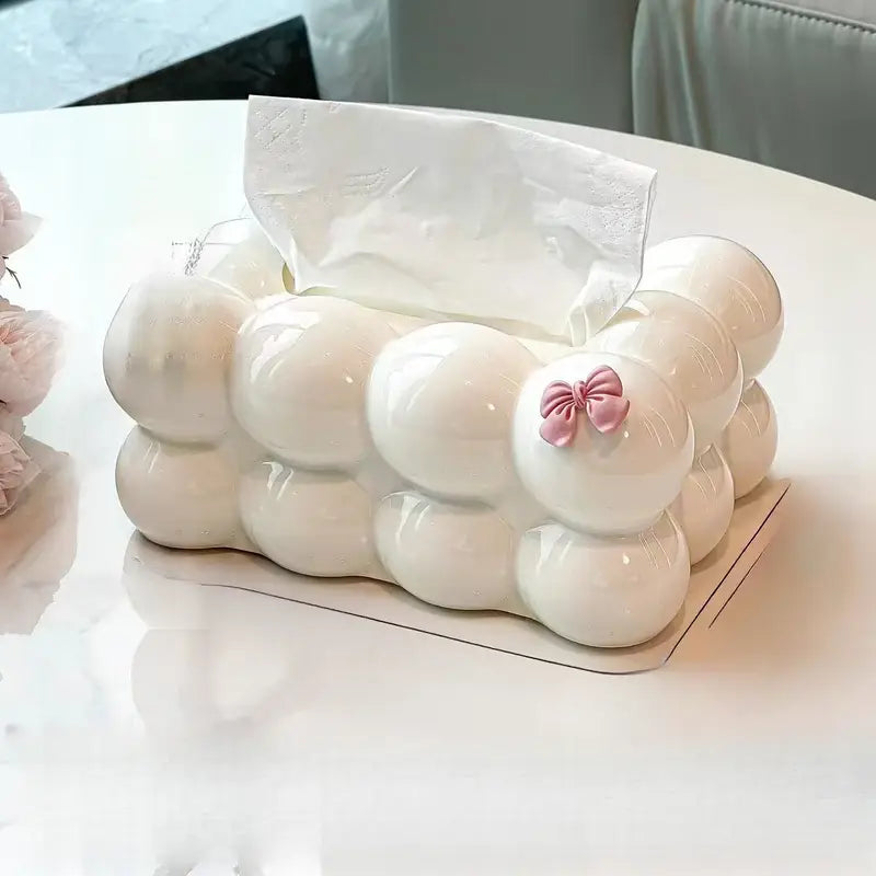 Bubble Shape Tissue Box-OffWhite