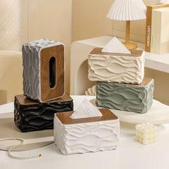 Modern Textured Napkin Holder-Offwhite