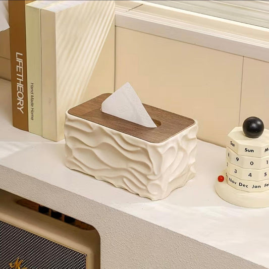 Modern Textured Napkin Holder-Offwhite